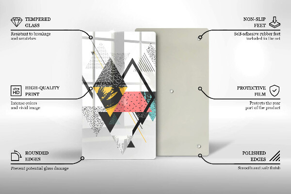 Glashällskydd modern Abstraktionstrianglar