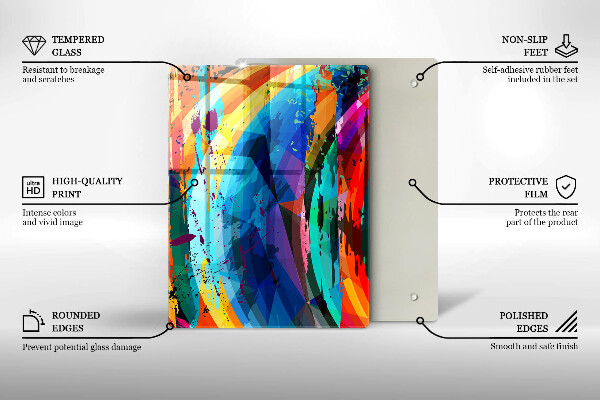 Glashällskydd modern Färgglada färgfläckar