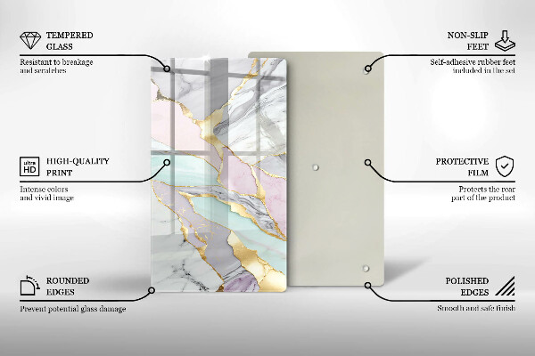 Kokkärlskydd modern Pastell marmor
