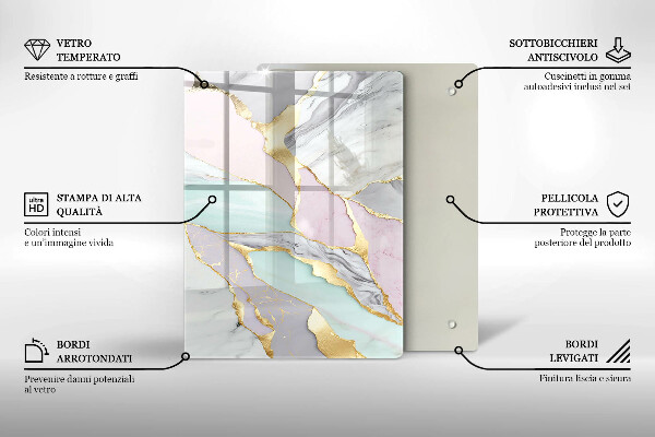 Kokkärlskydd modern Pastell marmor