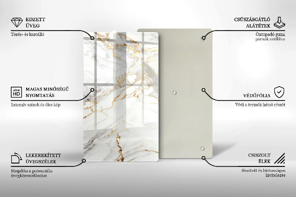 Kokkärlskydd modern Ljus marmor med guld
