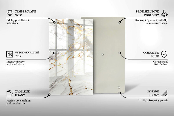 Kokkärlskydd modern Ljus marmor med guld