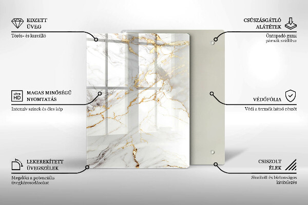 Kokkärlskydd modern Ljus marmor med guld