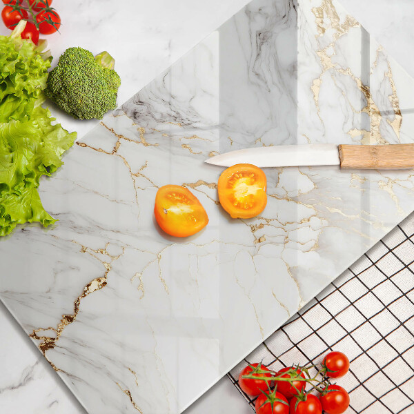 Kokkärlskydd modern Ljus marmor med guld