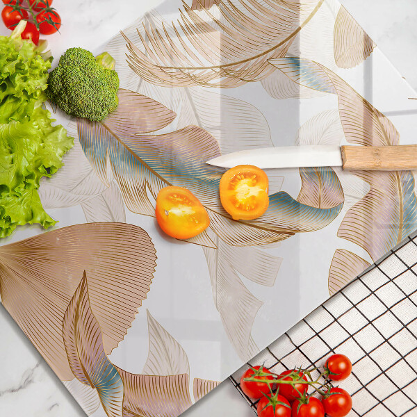 Glashällskydd modern Boho fjädrar och löv