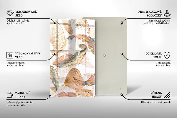 Glashällskydd modern Boho fjädrar och löv