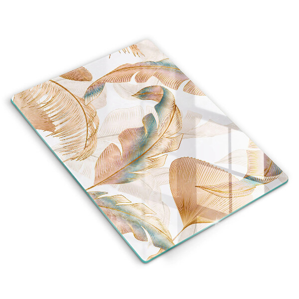 Glashällskydd modern Boho fjädrar och löv