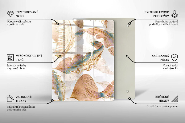 Glashällskydd modern Boho fjädrar och löv