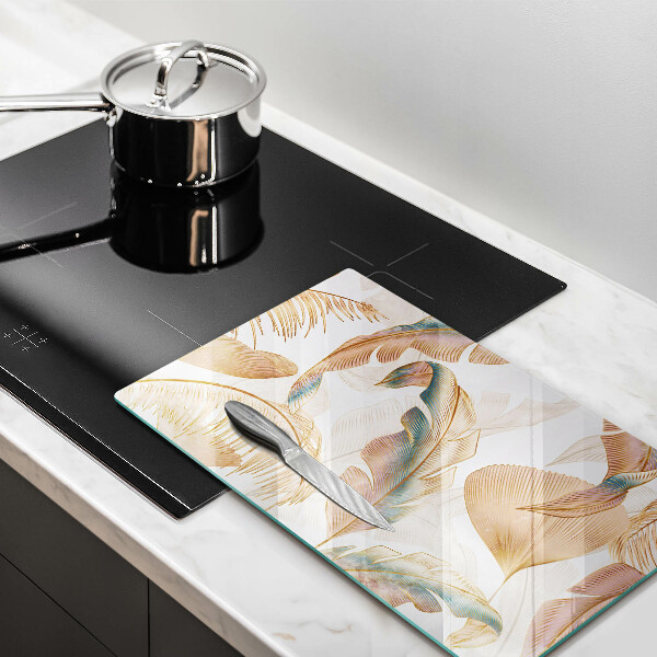 Glashällskydd modern Boho fjädrar och löv