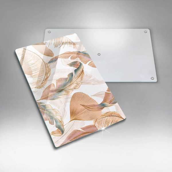 Glashällskydd modern Boho fjädrar och löv