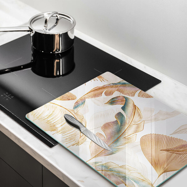 Glashällskydd modern Boho fjädrar och löv