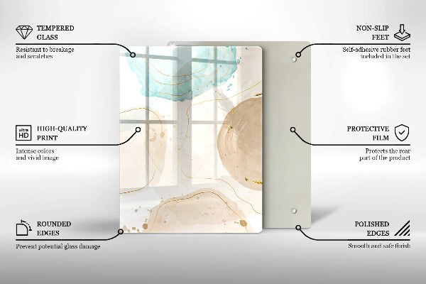 Glashällskydd modern Boho-fläckar och guld