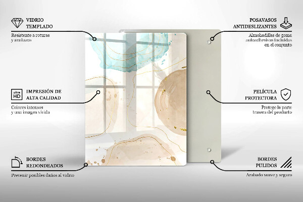 Glashällskydd modern Boho-fläckar och guld