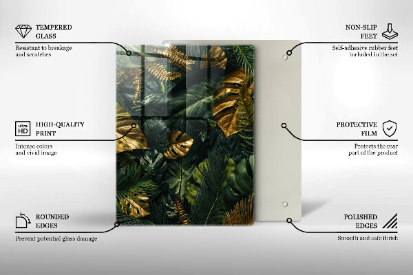 Glashällskydd modern Gyllene Monstera blad