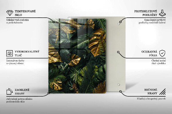 Glashällskydd modern Gyllene Monstera blad