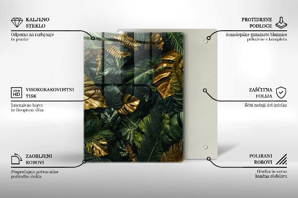 Glashällskydd modern Gyllene Monstera blad