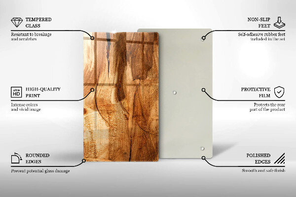 Glashällskydd modern Träskiva textur