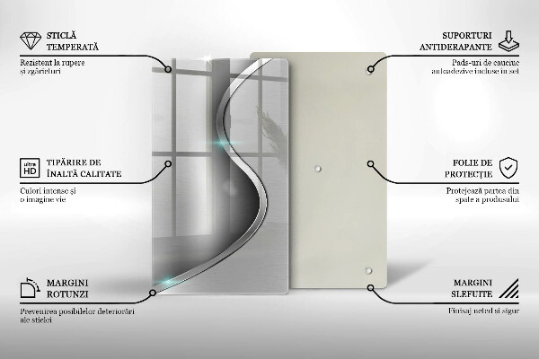 Glashällskydd modern Abstrakt silvermetall