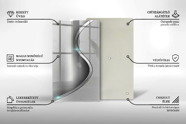 Glashällskydd modern Abstrakt silvermetall