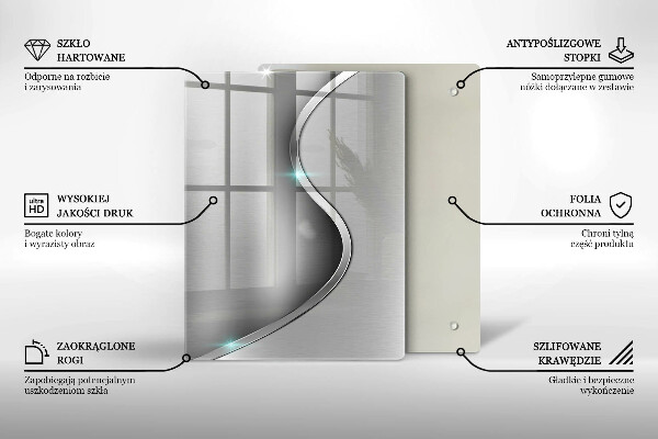 Glashällskydd modern Abstrakt silvermetall