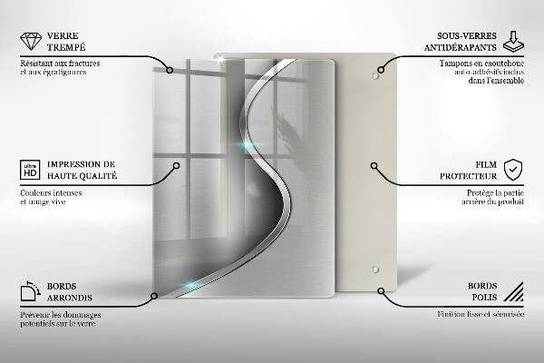 Glashällskydd modern Abstrakt silvermetall