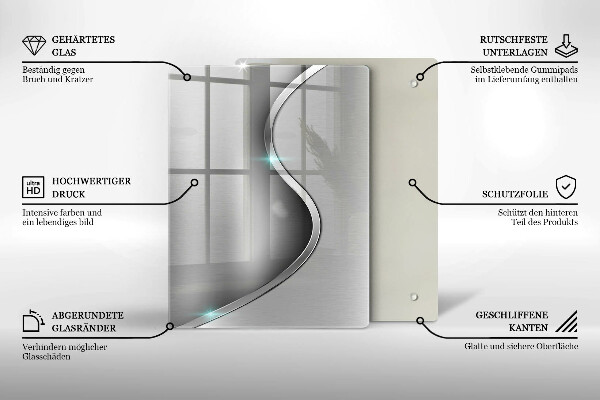Glashällskydd modern Abstrakt silvermetall