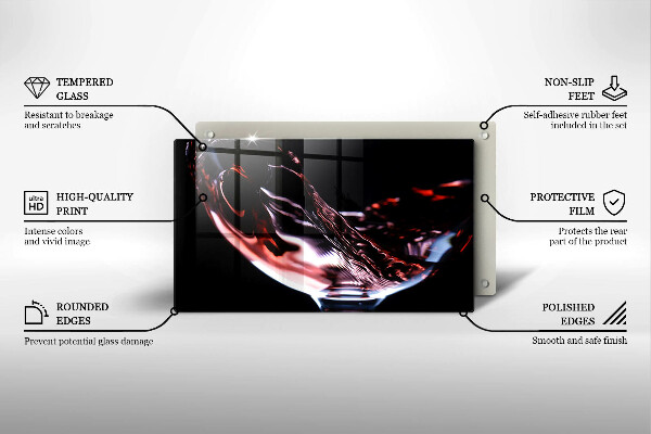 Spisskyddsplatta original Ett glas rött vin