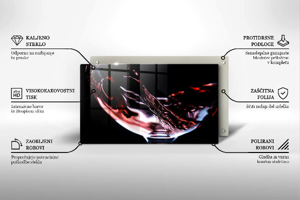 Spisskyddsplatta original Ett glas rött vin