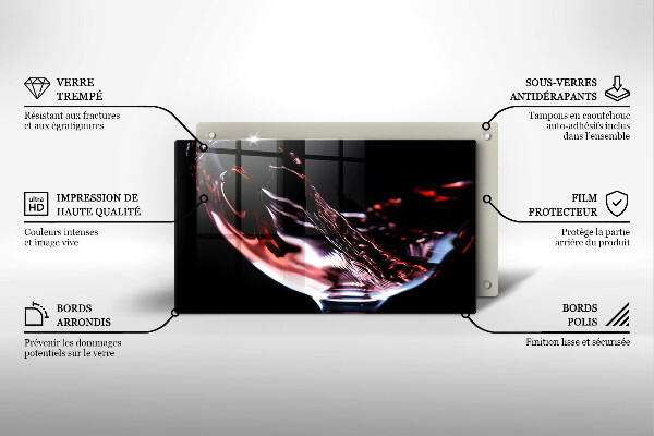 Spisskyddsplatta original Ett glas rött vin