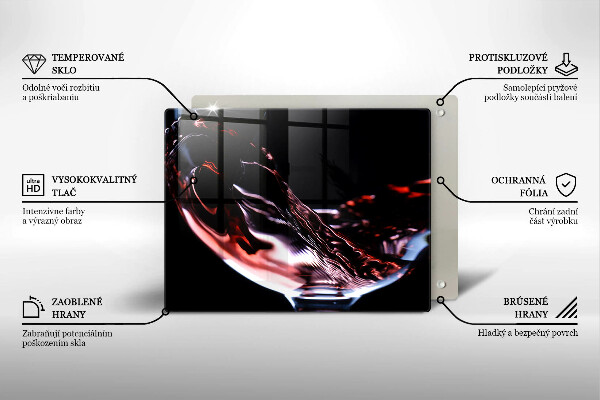 Spisskyddsplatta original Ett glas rött vin