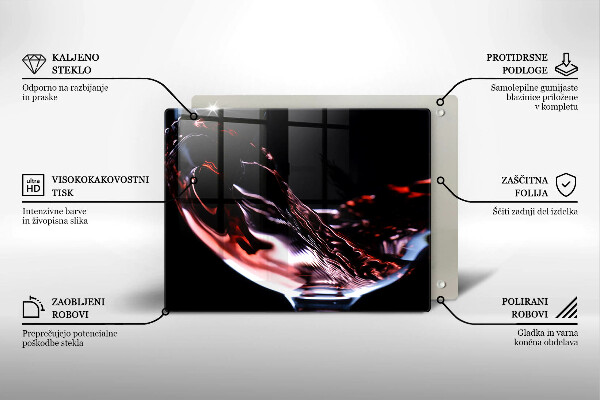 Spisskyddsplatta original Ett glas rött vin