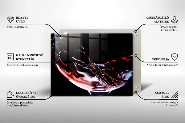 Spisskyddsplatta original Ett glas rött vin