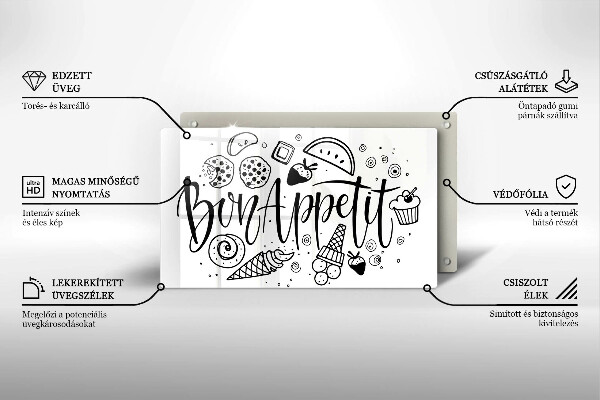 Kokkärlskydd original Inskriptionen bon appetit