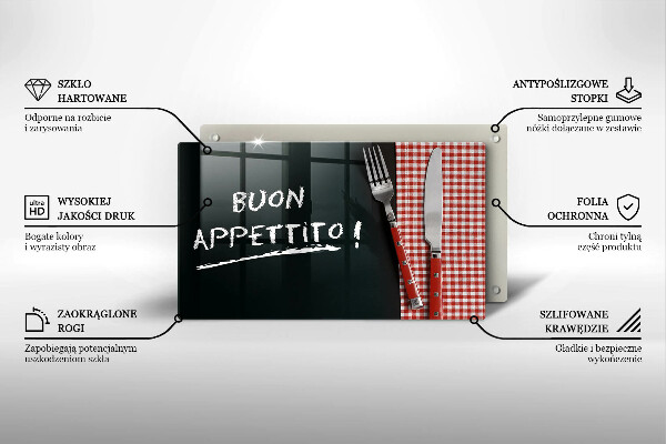 Glashällskydd original Inskriptionen buon appetito!