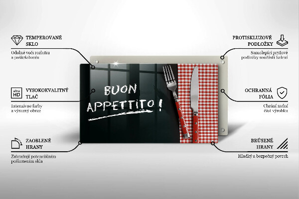 Glashällskydd original Inskriptionen buon appetito!