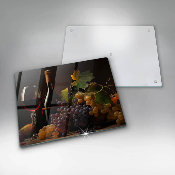 Kokkärlskydd original Ett glas vin och druvor