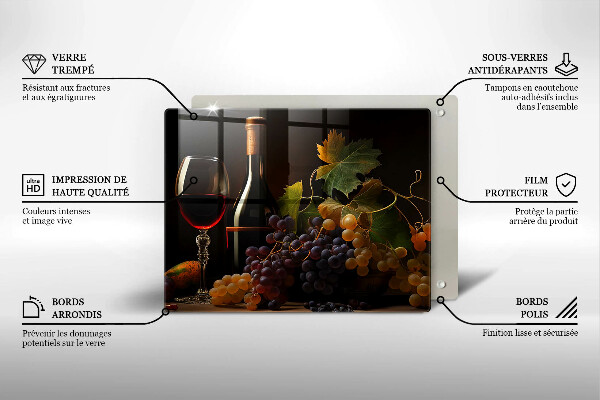 Kokkärlskydd original Ett glas vin och druvor