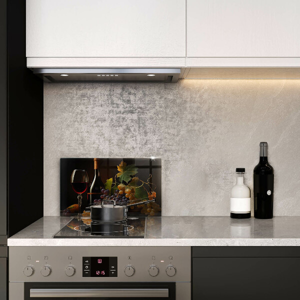 Kokkärlskydd original Ett glas vin och druvor