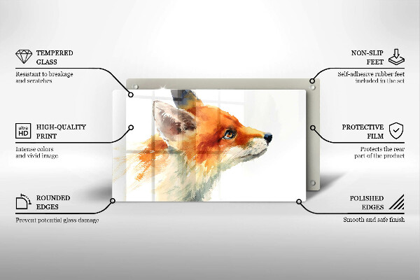 Spisskyddsplatta original Målad räv