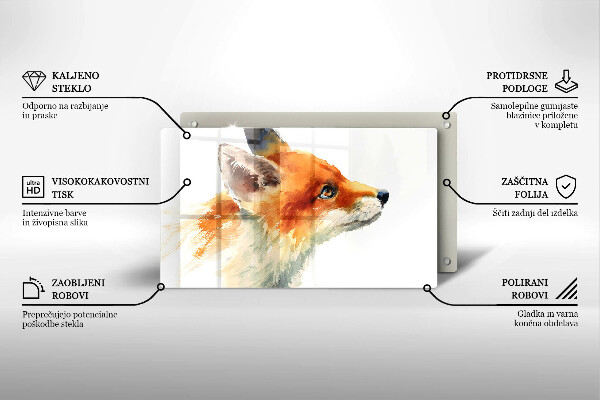 Spisskyddsplatta original Målad räv