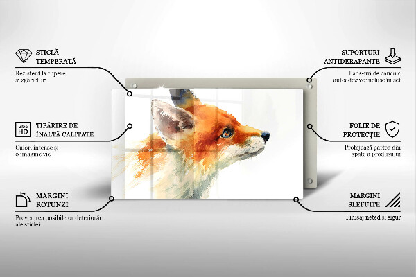 Spisskyddsplatta original Målad räv