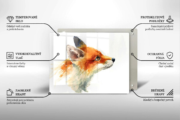 Spisskyddsplatta original Målad räv