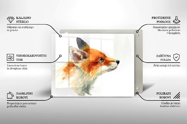 Spisskyddsplatta original Målad räv