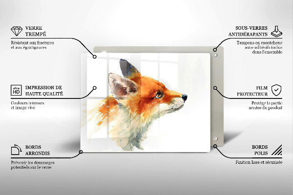 Spisskyddsplatta original Målad räv