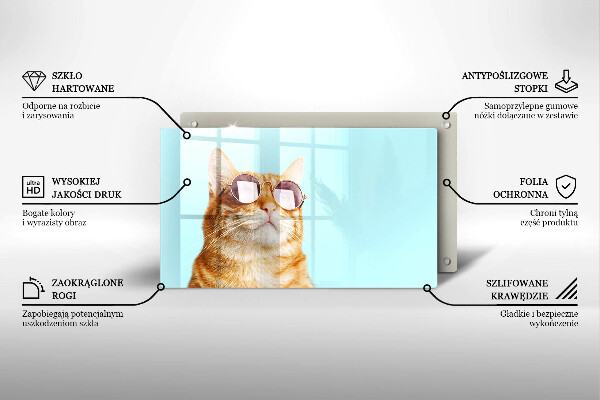 Spisskyddsplatta original Ingefära katt med glasögon