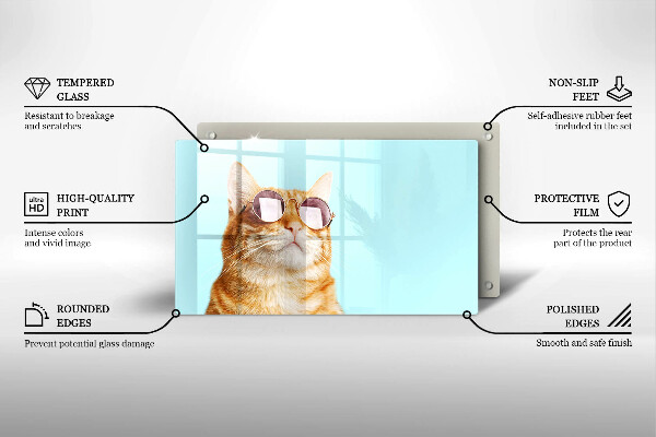 Spisskyddsplatta original Ingefära katt med glasögon