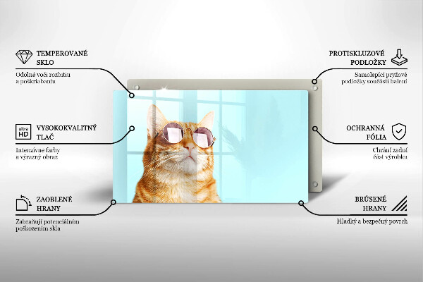 Spisskyddsplatta original Ingefära katt med glasögon