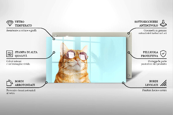 Spisskyddsplatta original Ingefära katt med glasögon