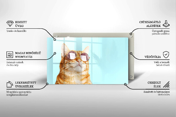 Spisskyddsplatta original Ingefära katt med glasögon