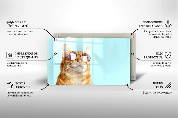 Spisskyddsplatta original Ingefära katt med glasögon